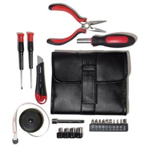 On-the-Go Handy Tool Kit $19.99 Item# 607-760 DESCRIPTION Everything you need to get the job done; all wrapped up in a handsome faux-leather pouch. Closed with tools, 6 1/2